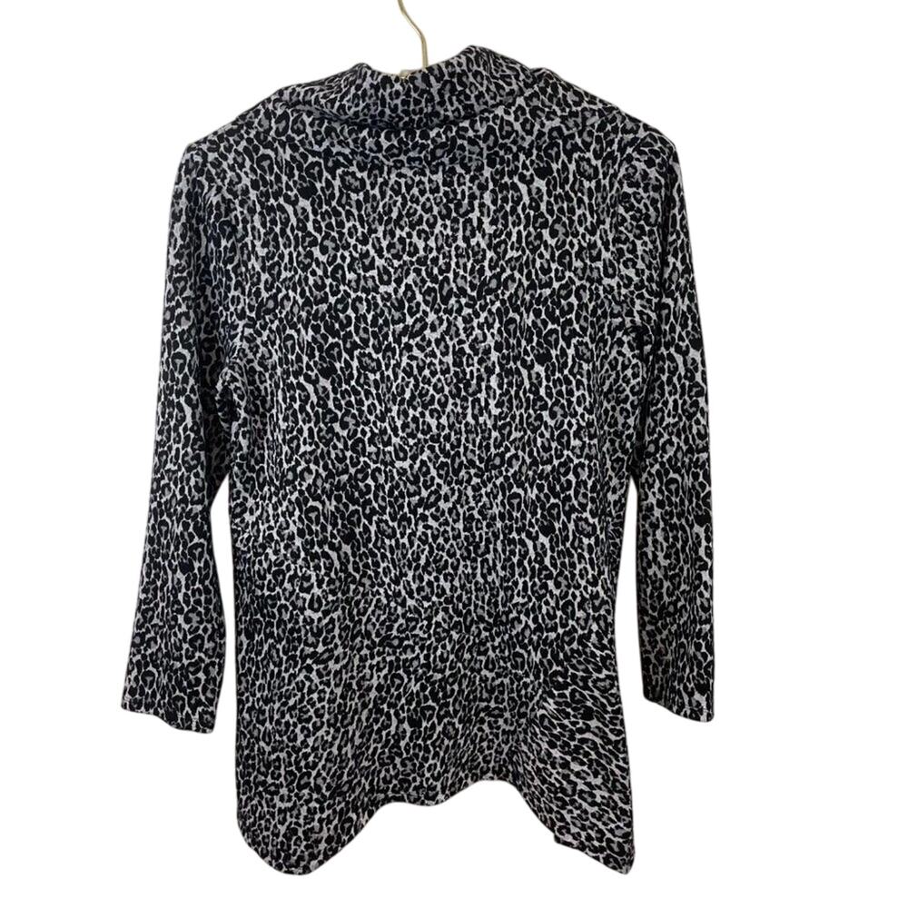 Philosophy Snow Cheetah Jacquard Cowl Neck Sweater Size Large - Picture 9 of 10